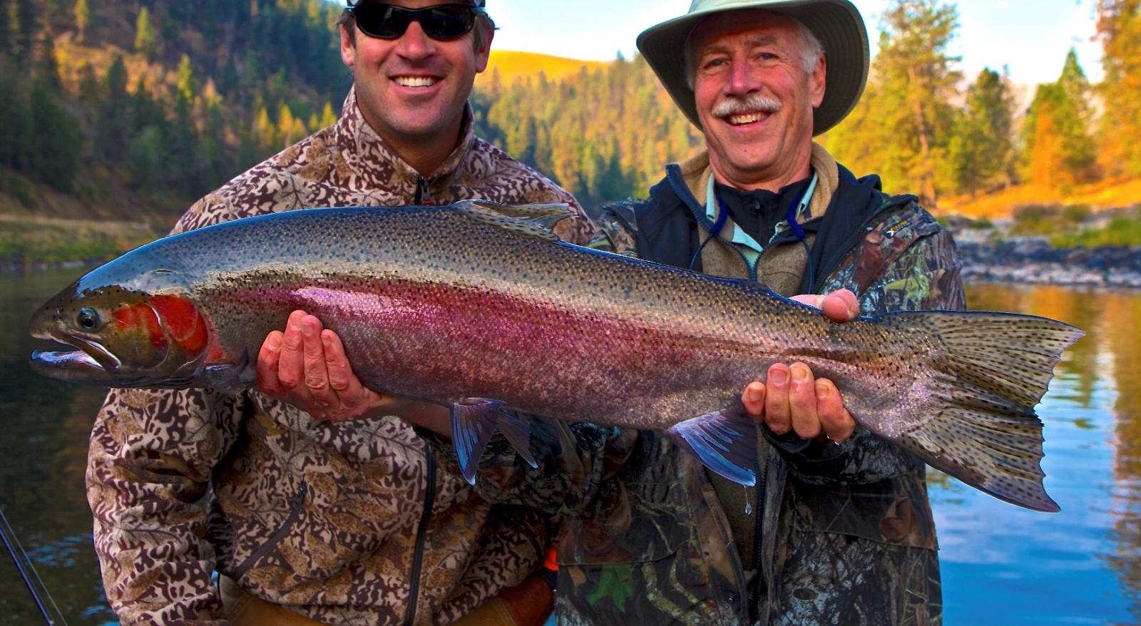 steelhead with guest and guide steelhad