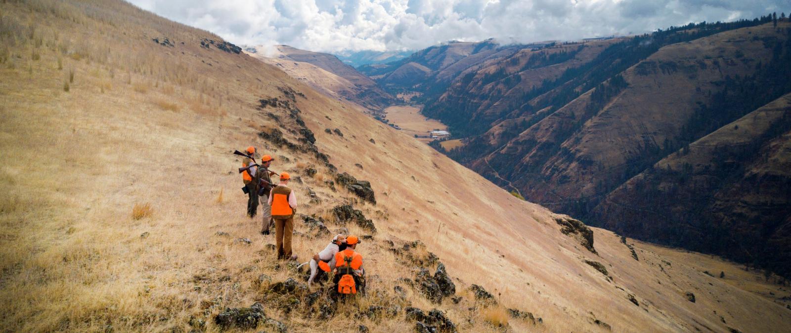 aerial of canyon chukar hunting canyon chukar hunting