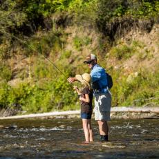 Father and Daughter fishing