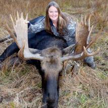 Karen with moose